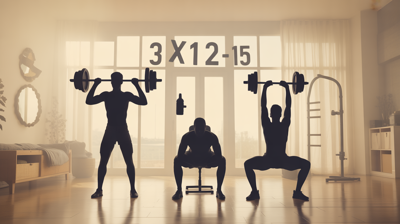 silhouettes exercices bras pompes dips curls maison