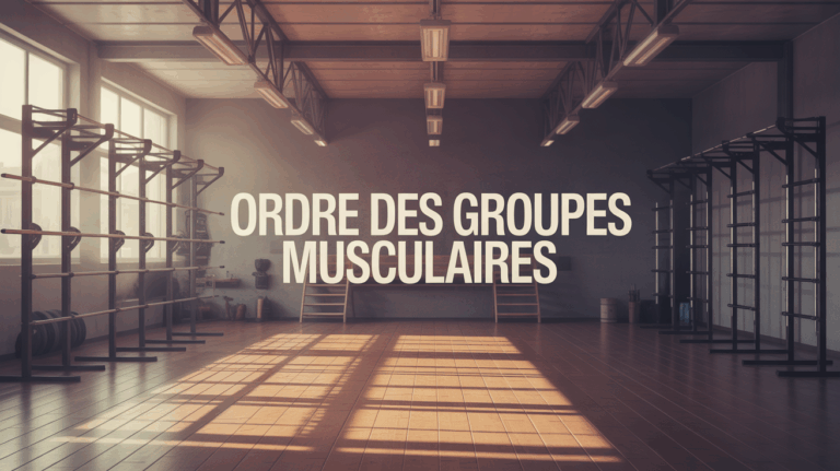 Illustration ordre groupes musculaires salle musculation
