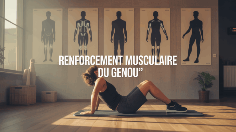 Renforcement musculaire du genou, posture d'exercice sur tapis