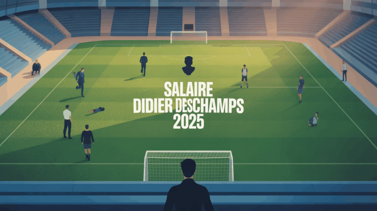 Illustration terrain football Didier Deschamps salaire 2025