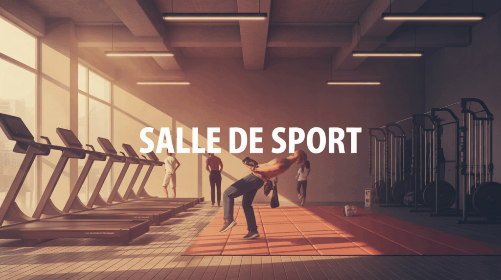 Illustration salle de sport urbaine moderne personnes entrainement fitness
