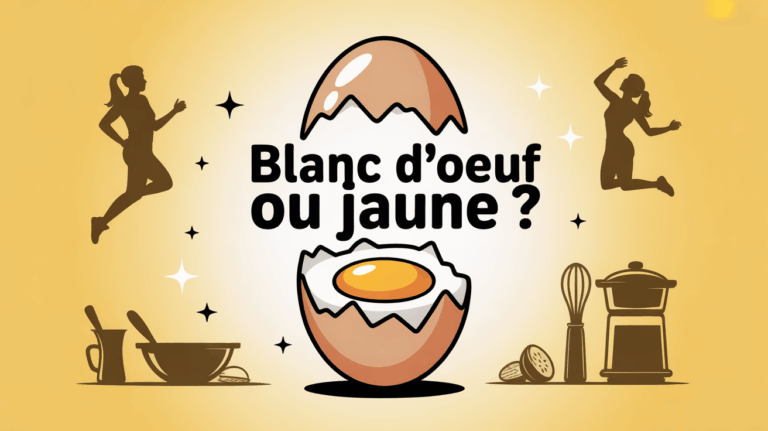 Illustration oeuf entier ouvert blanc jaune sportifs cuisine