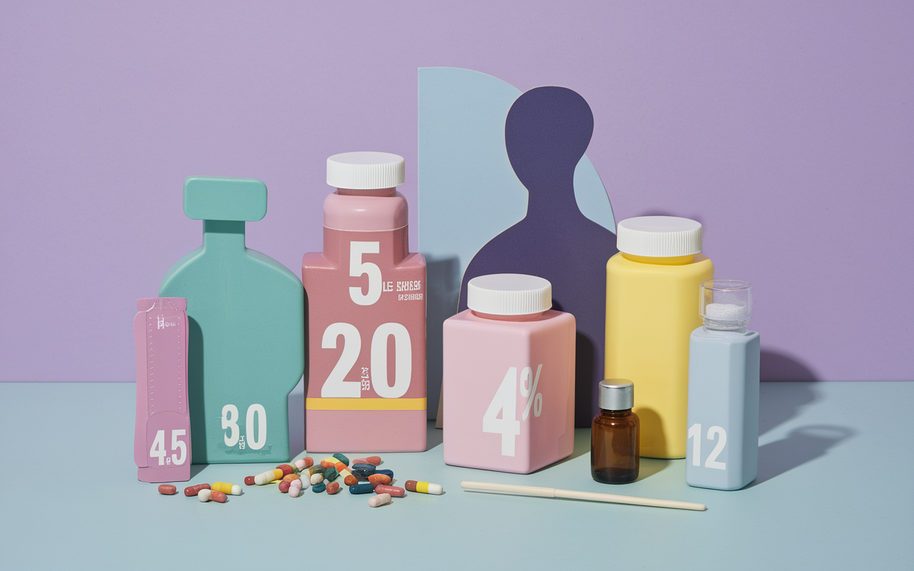 Tableau dose collagène cuillères boissons sticks