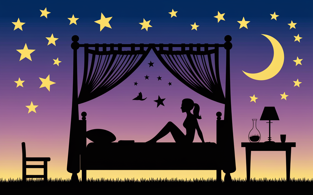 Fer au coucher flacon sur table nuit sommeil illustration