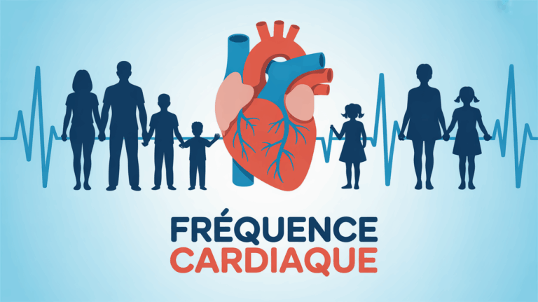 Frequence cardiaque coeur et silhouettes informatif