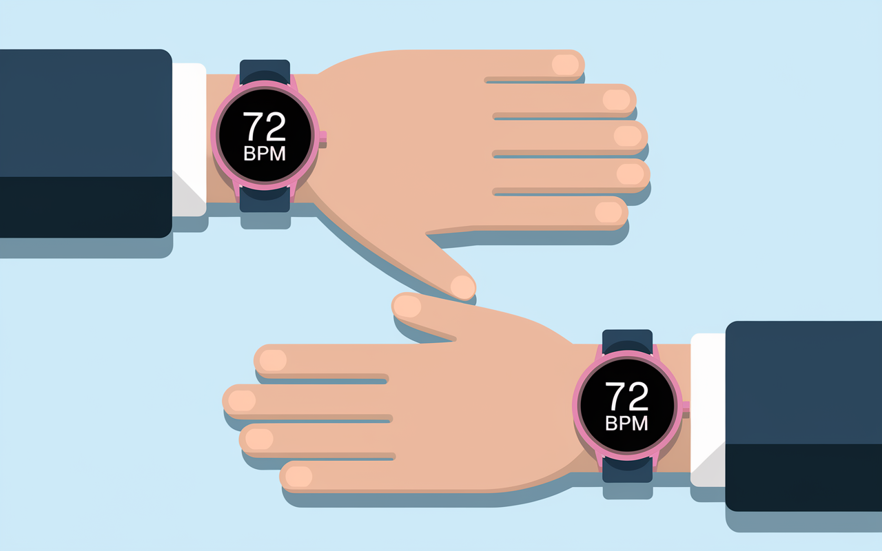 main femme pouls montre connectee