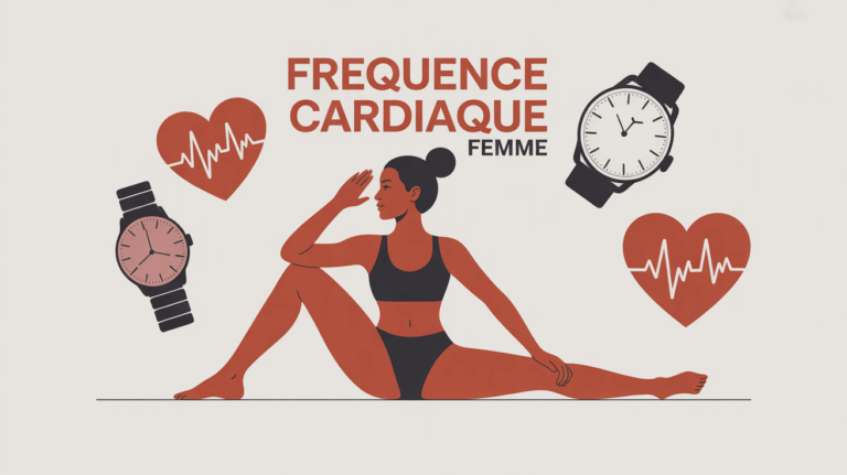 silhouette femme sportive montre pouls coeur