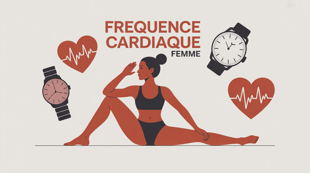 silhouette femme sportive montre pouls coeur