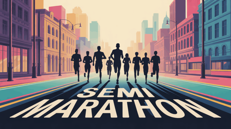 illustration urbaine groupe coureurs semi marathon
