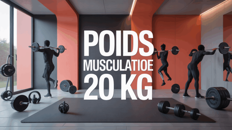 Espace home gym avec poids musculation 20 kg fonte et plastique