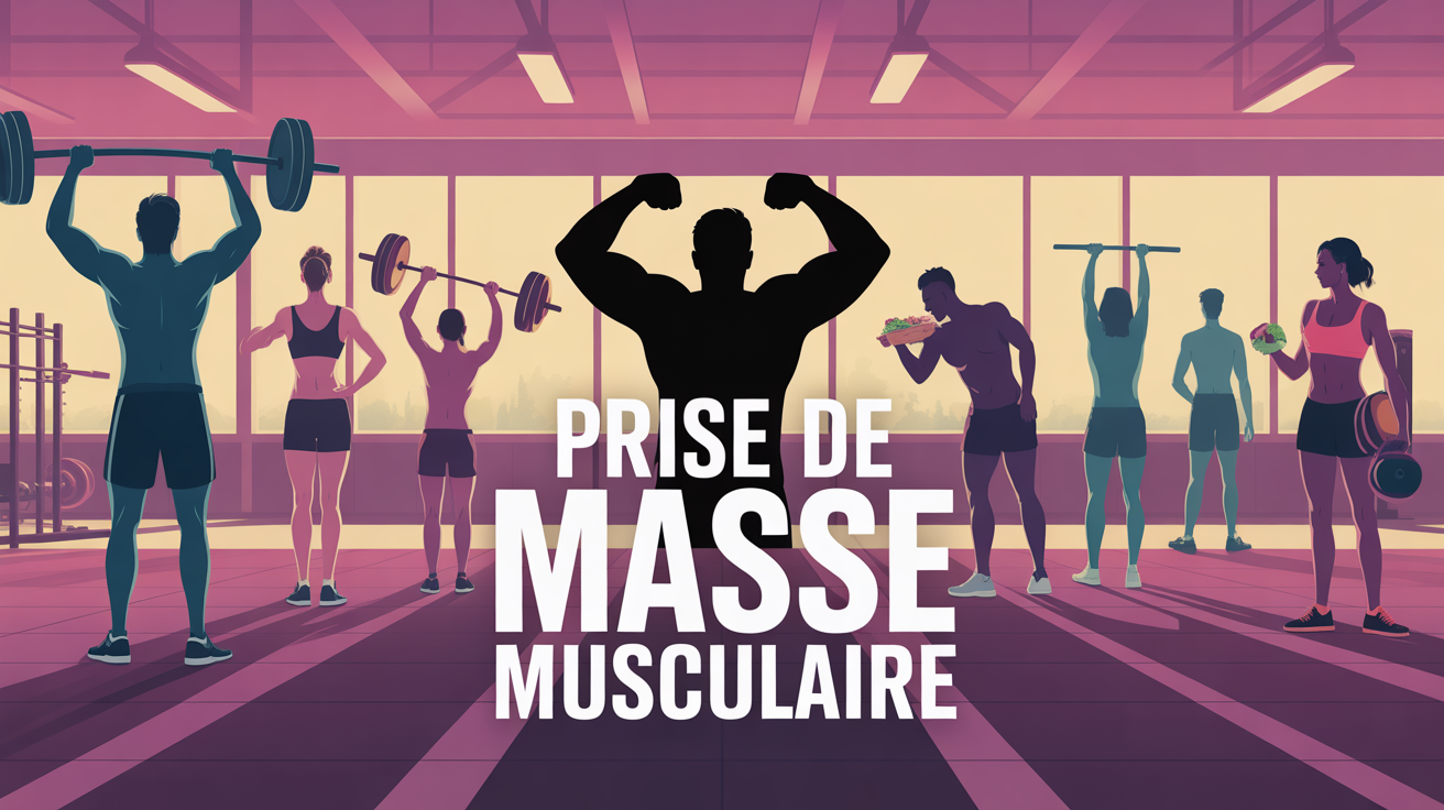 scène sportive prise de masse musculaire avec protéines