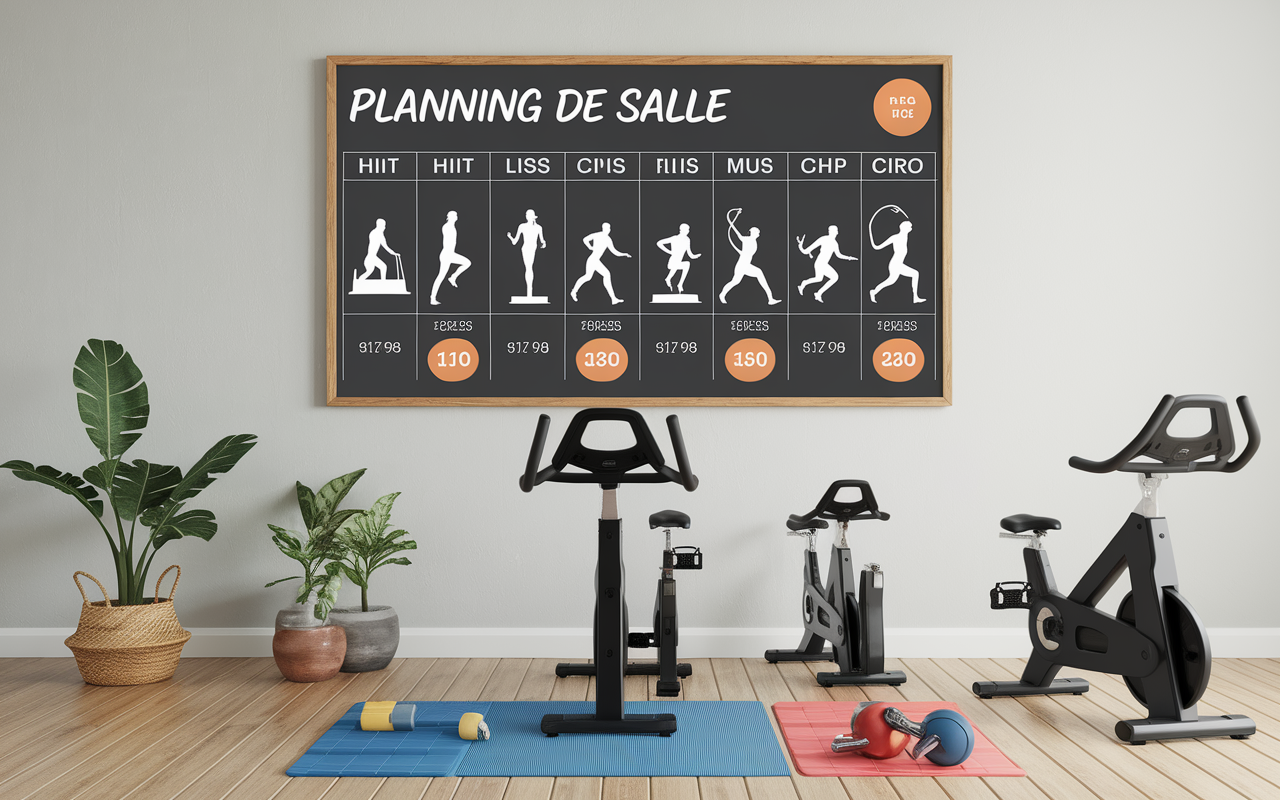 Planning cardio HIIT LISS circuit salle de sport