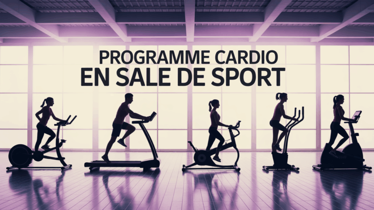 Salle de sport appareils cardio silhouettes programme