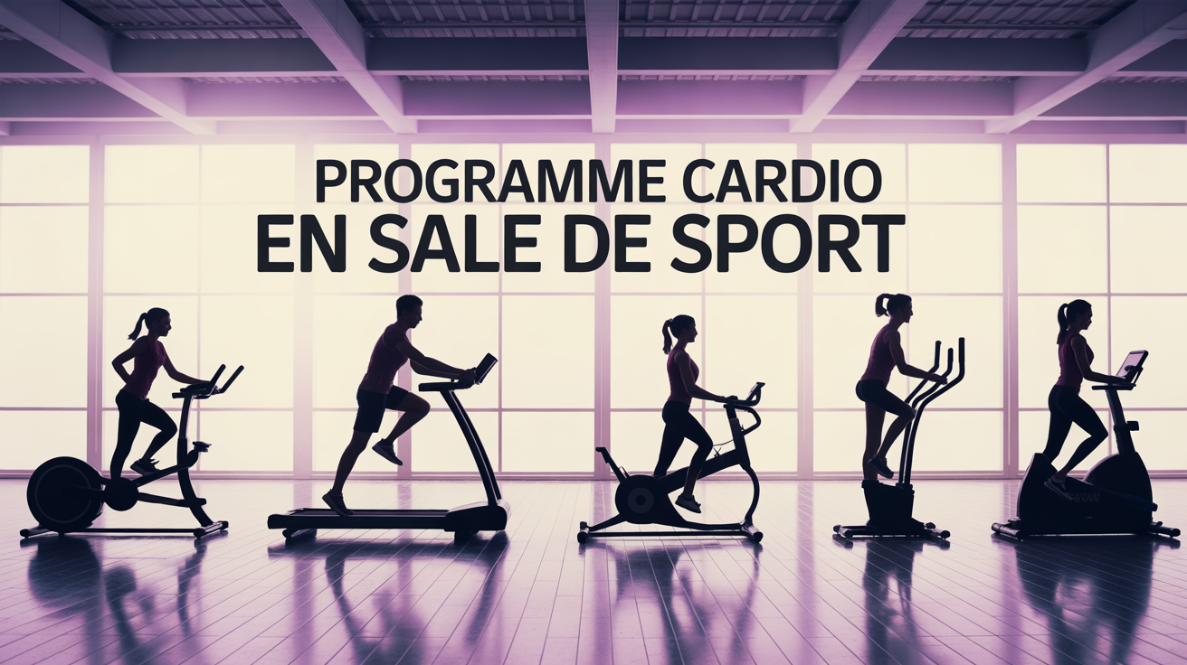 Salle de sport appareils cardio silhouettes programme