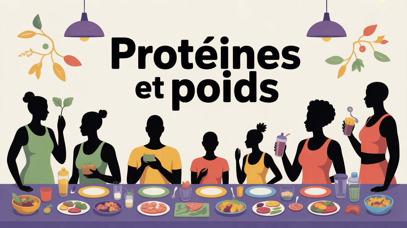 Silhouettes morphologies et aliments proteiques sur table