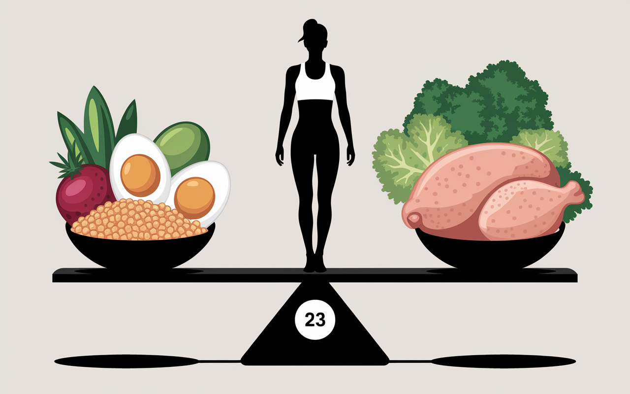 Balance aliments proteiques et accessoires sportifs avec calories