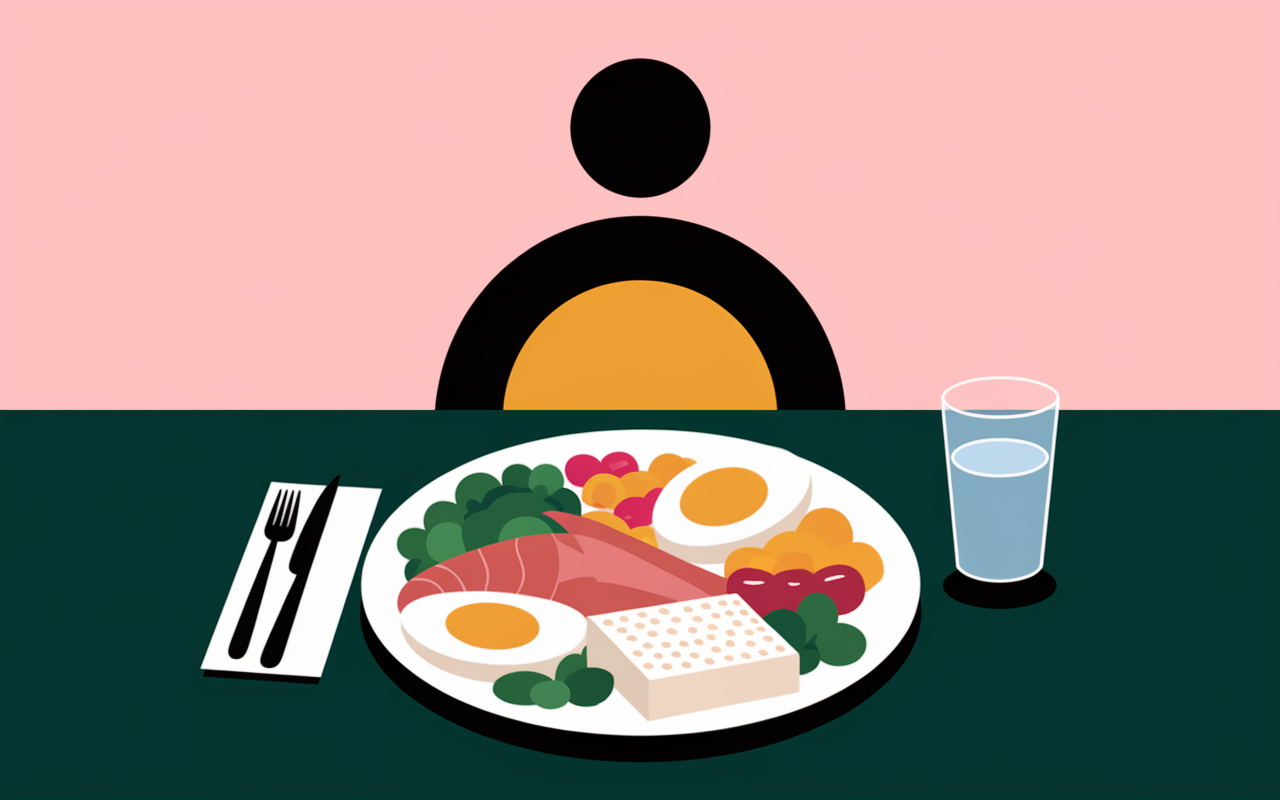 assiette protéines ventre plat repas équilibré