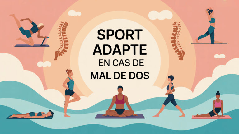 Illustration sport adapté pour mal de dos natation marche yoga Pilates
