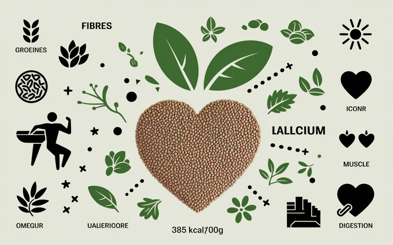 Tableau bienfaits graines de chia valeurs nutritionnelles