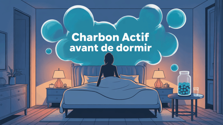 charbon actif avant de dormir flacon gélules verre eau table chevet nuit