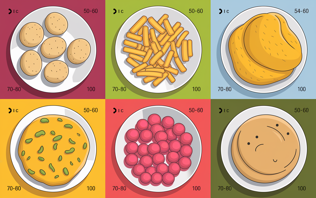 Tableau IG pommes de terre nouvelles puree frites