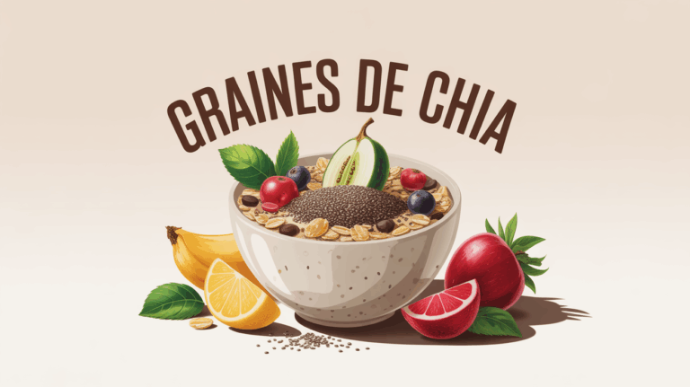 bol de muesli graines de chia fruits frais
