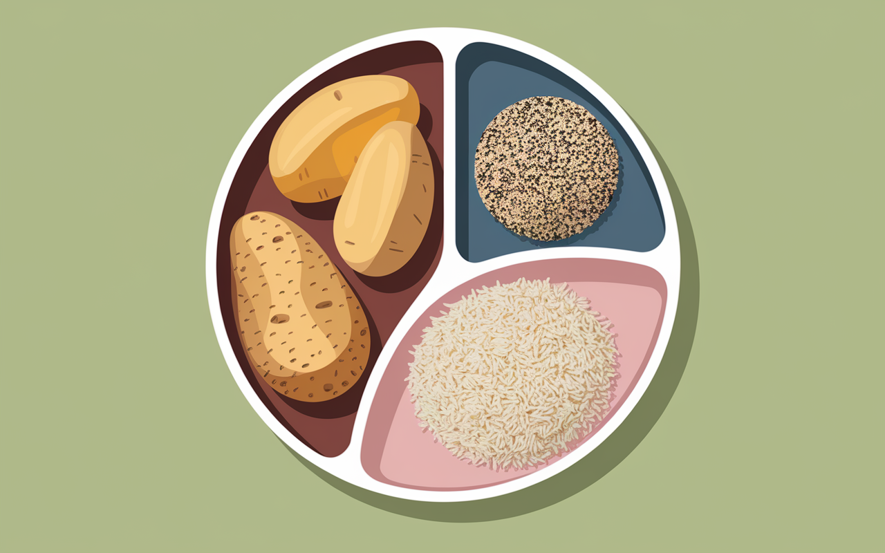 Assiette quinoa patate douce riz basmati IG