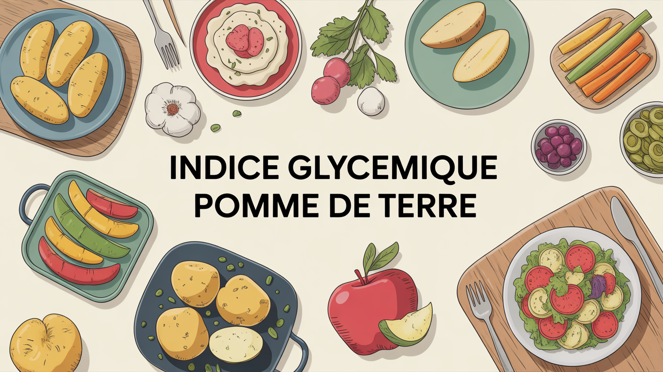 table avec pommes de terre vapeur puree four salade legumes visible