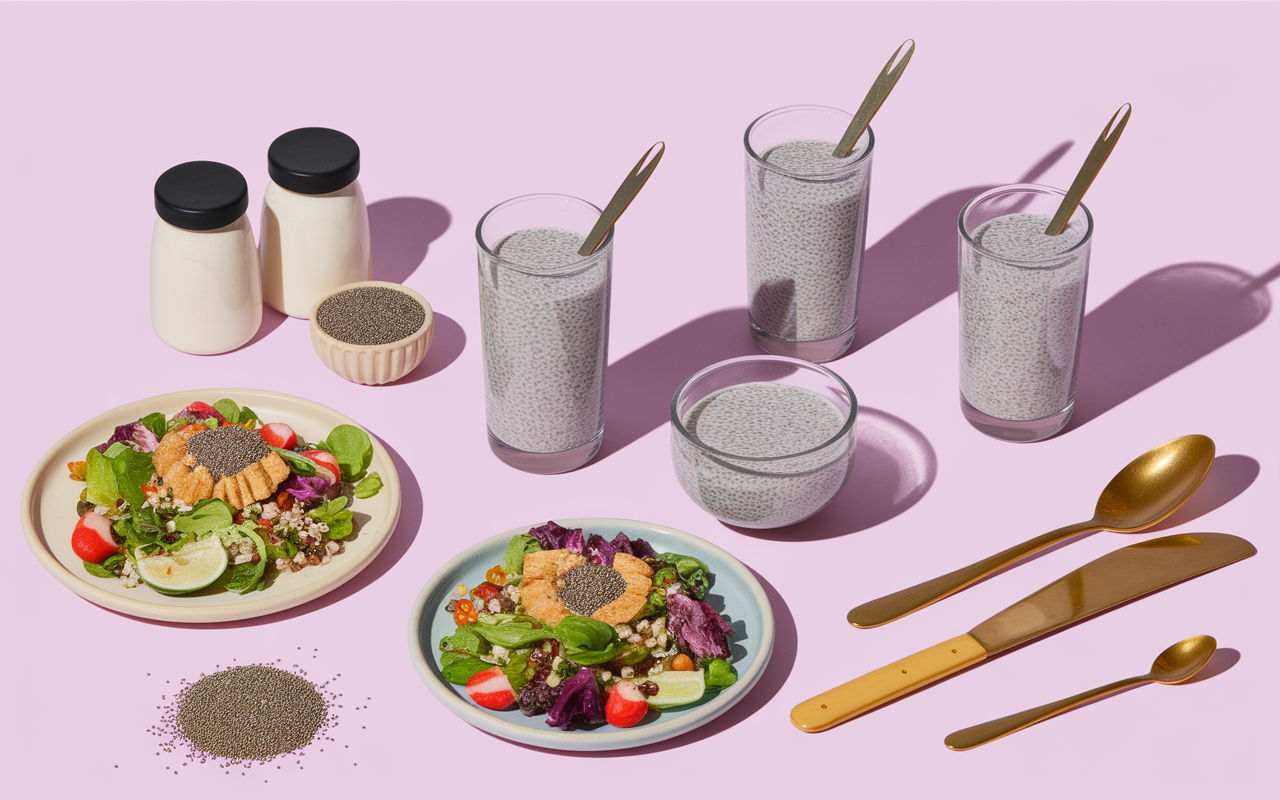Pudding chia yaourt salade doses graines chia tableau