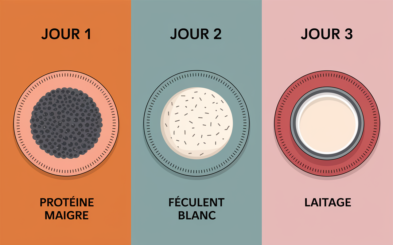 Menus types regime sans residus plateaux repas 3 jours