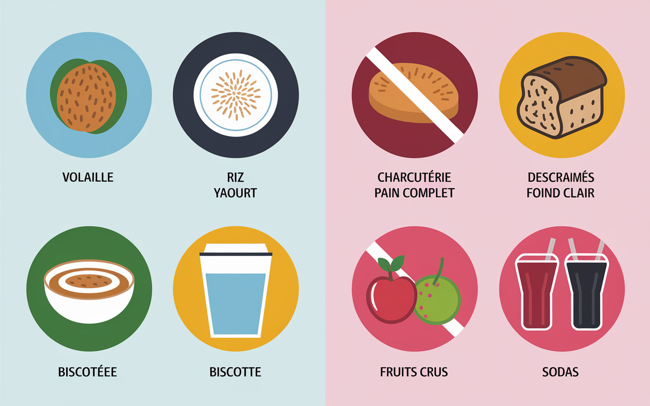 Tableau aliments regime sans residus autorises interdits
