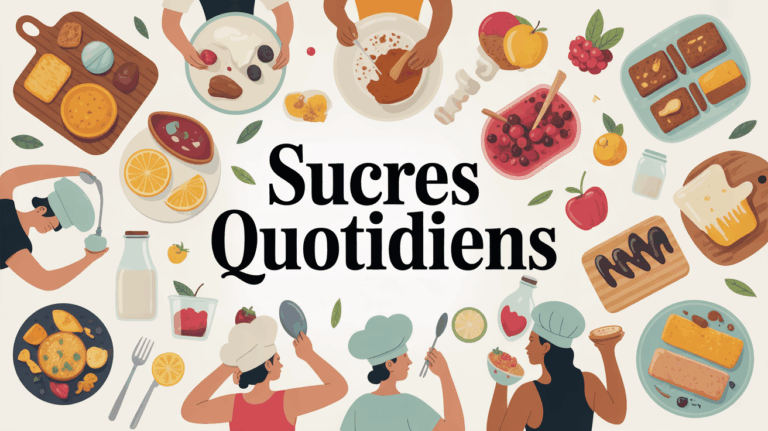 assortiment aliments sucrés sur table cuisine