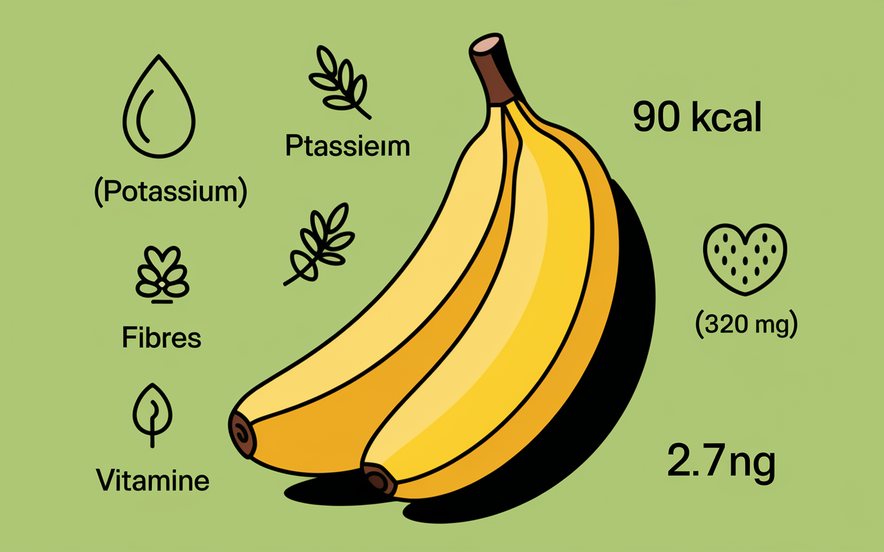 nutrition banane potassium fibres kcal