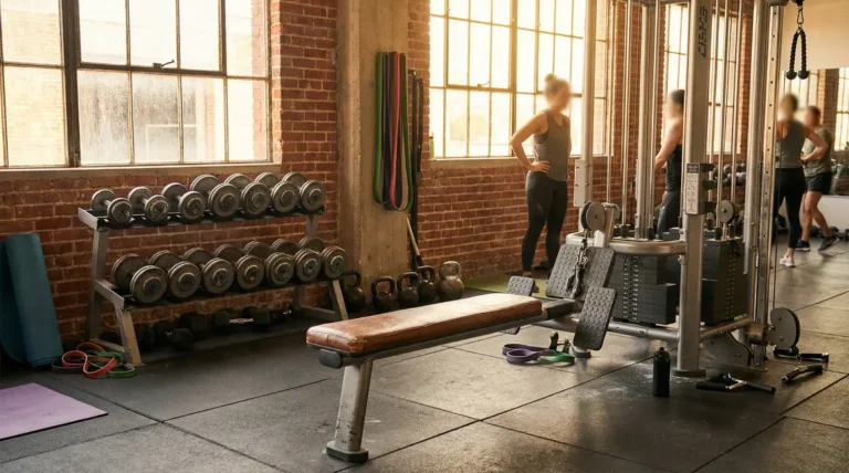 banc musculation charges libres et guidees en salle