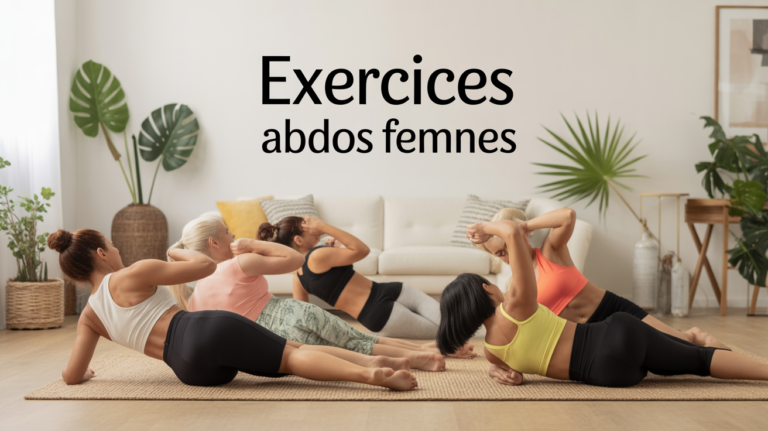 femmes en exercice abdos doux sur tapis salon