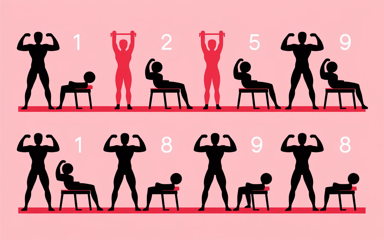 8 exercices curls biceps illustration salle sport