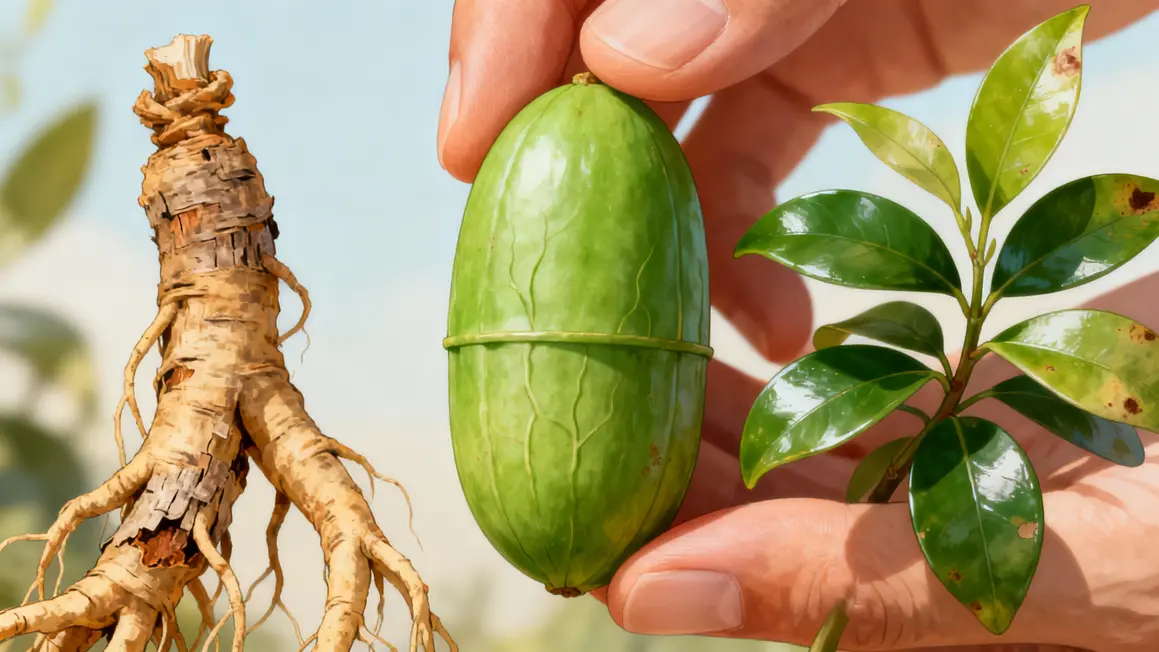 Trois ingrédients plantes pour AlphaBoost sur fond clair