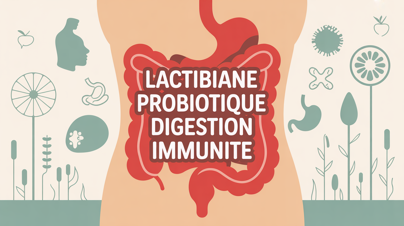 Visuel abdomen avec symboles digestion lactibiane