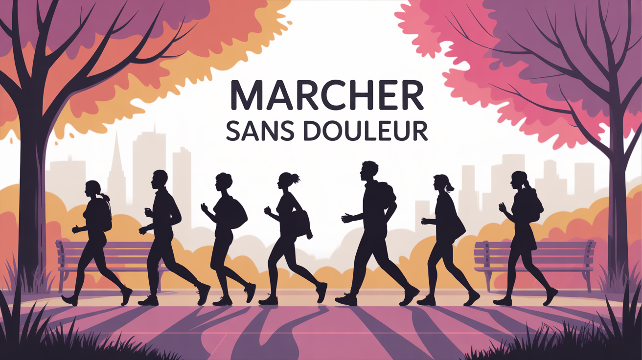 personnes marchant avec bonne posture dans parc urbain