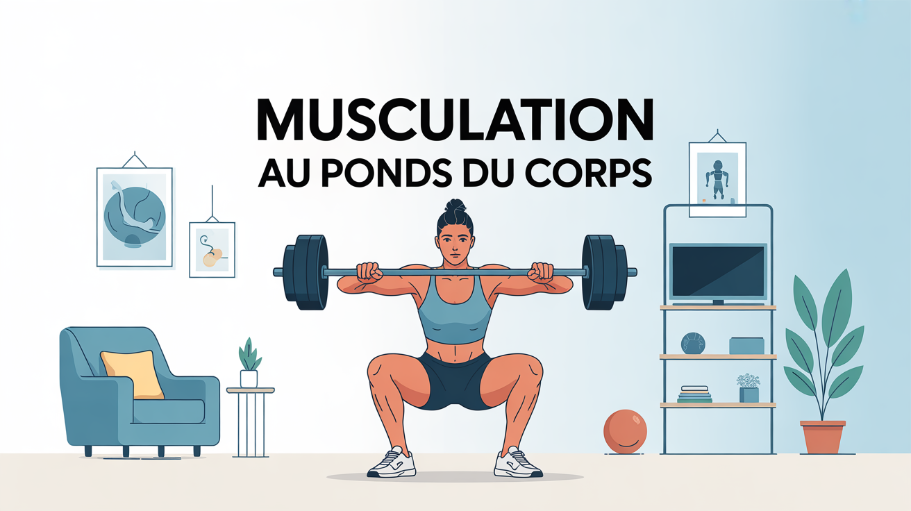 dessin musculation au poids du corps squat moderne