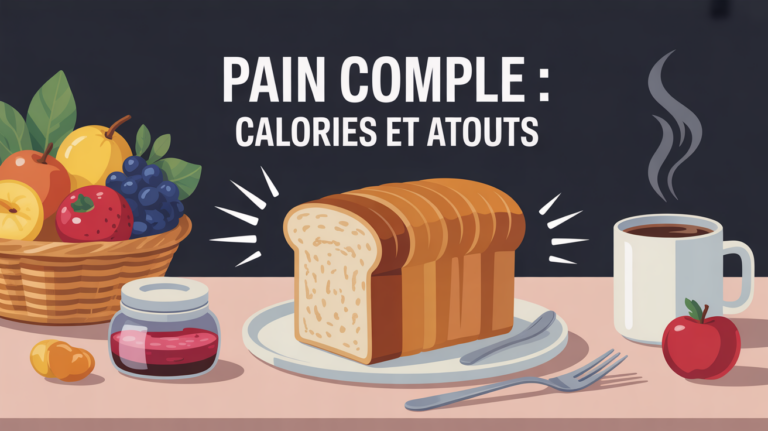 Pain complet calories et bienfaits sur table petit déjeuner