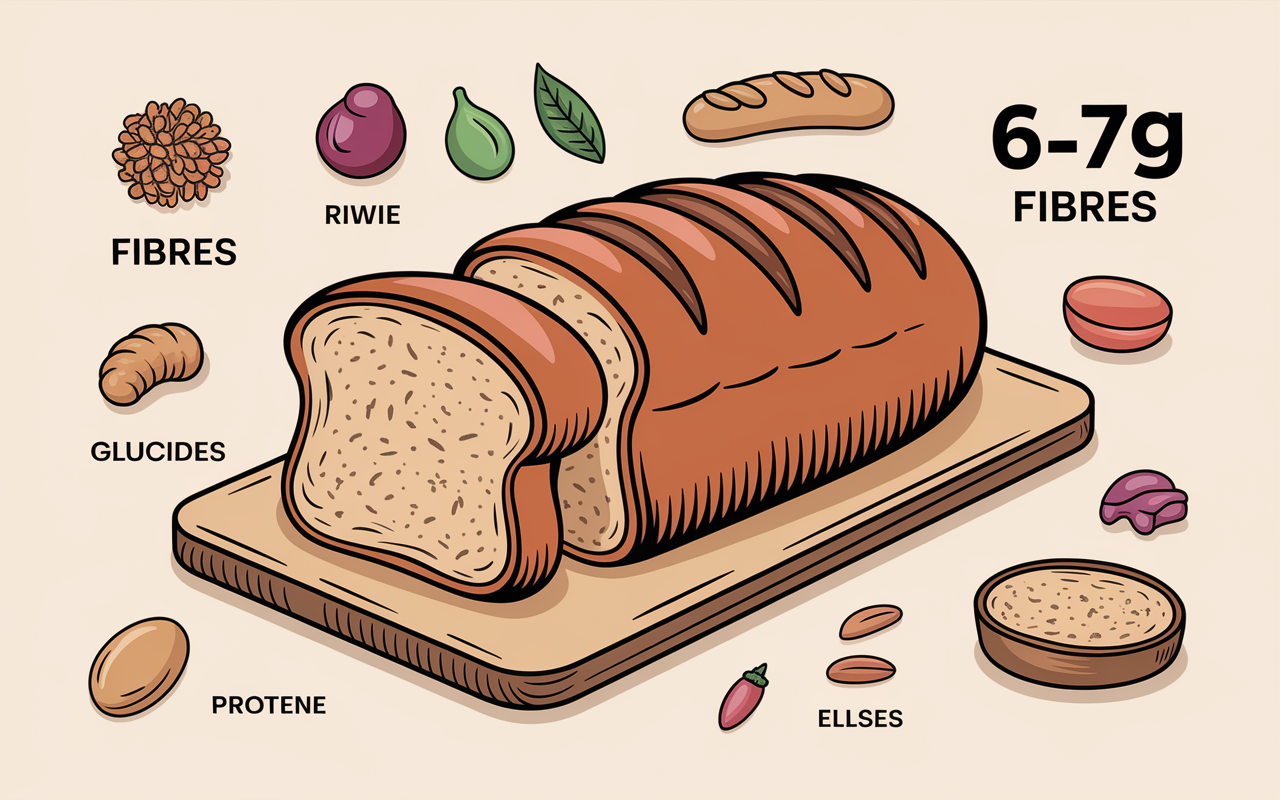 Tableau composition nutritionnelle pain complet fibres
