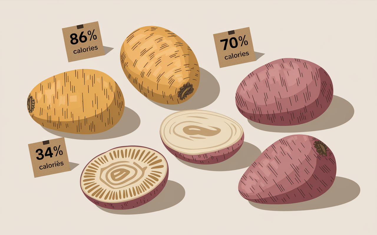 calorie patate douce cru cuit visuel