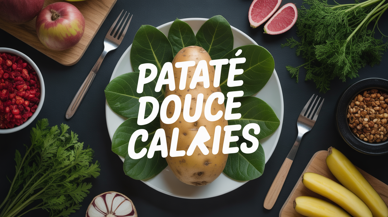 patate douce calories vue dessus table saine