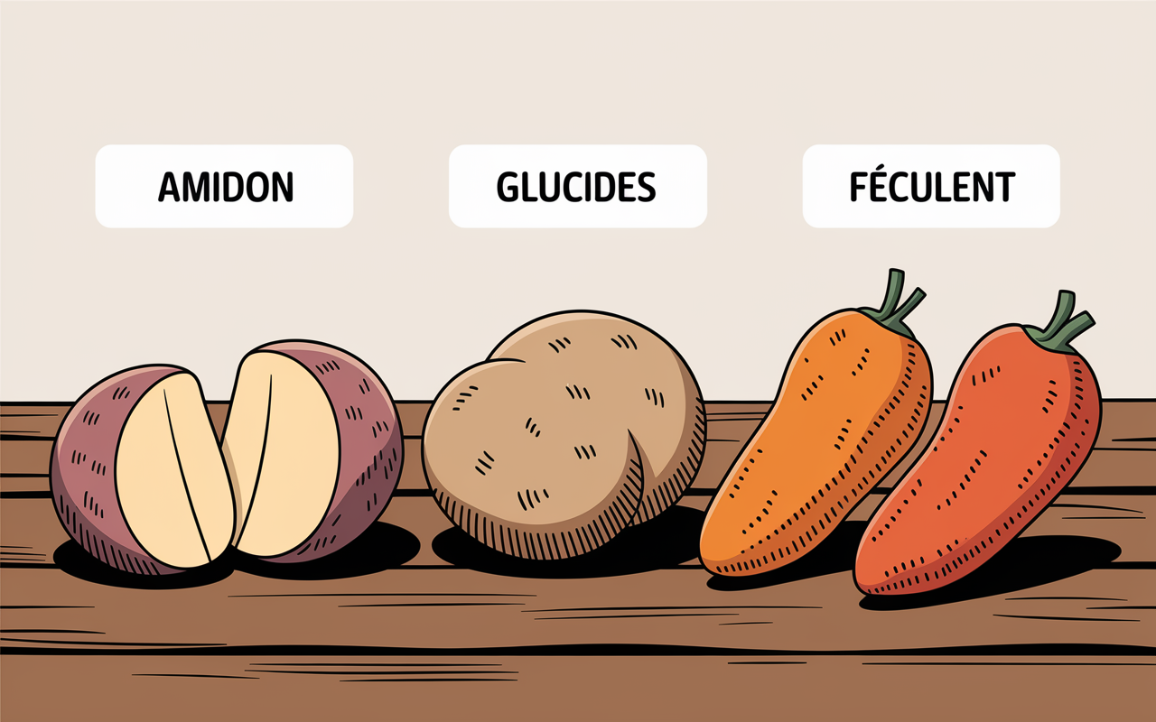 Comparatif patate douce féculent amidon glucides
