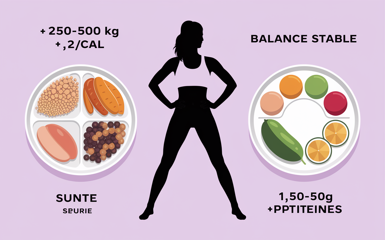 Schéma assiette prise de masse sèche avec calories protéines glucides