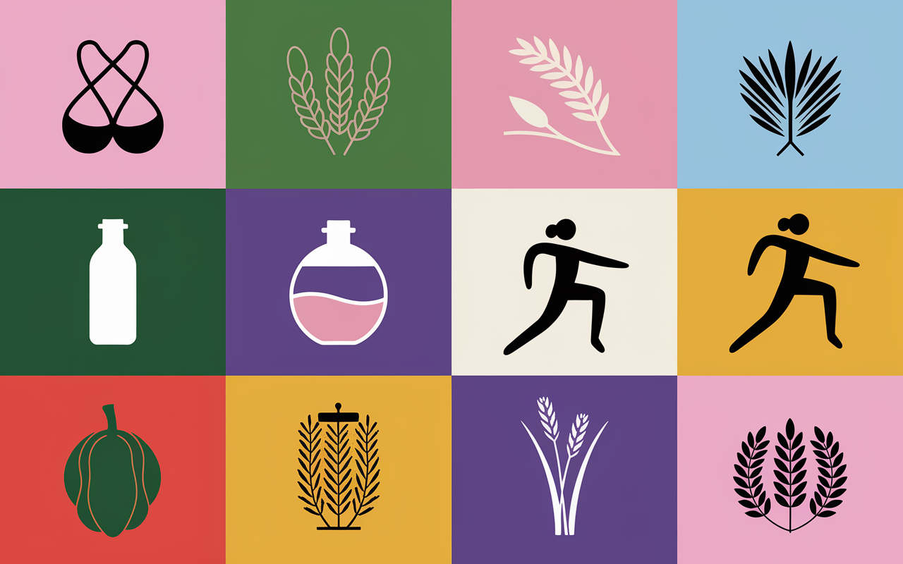 Icônes régime express, protéines, légumes, eau pour perdre 5 kg