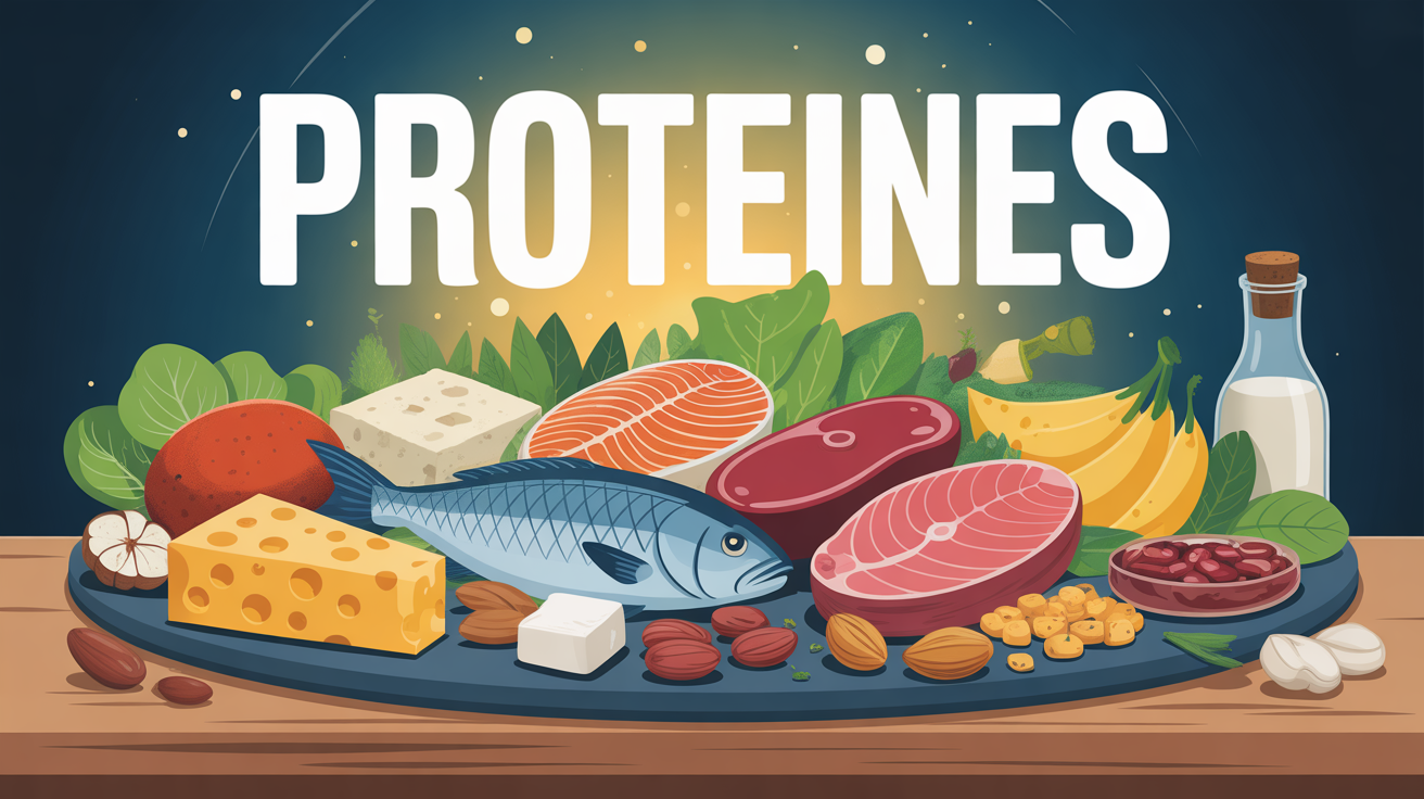 plateau d aliments riches en proteines
