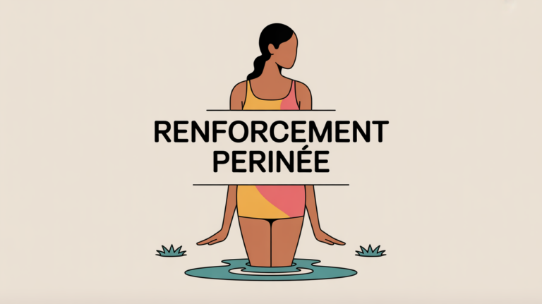 illustration stylisee femme renforcement perinee hamac sous bassin