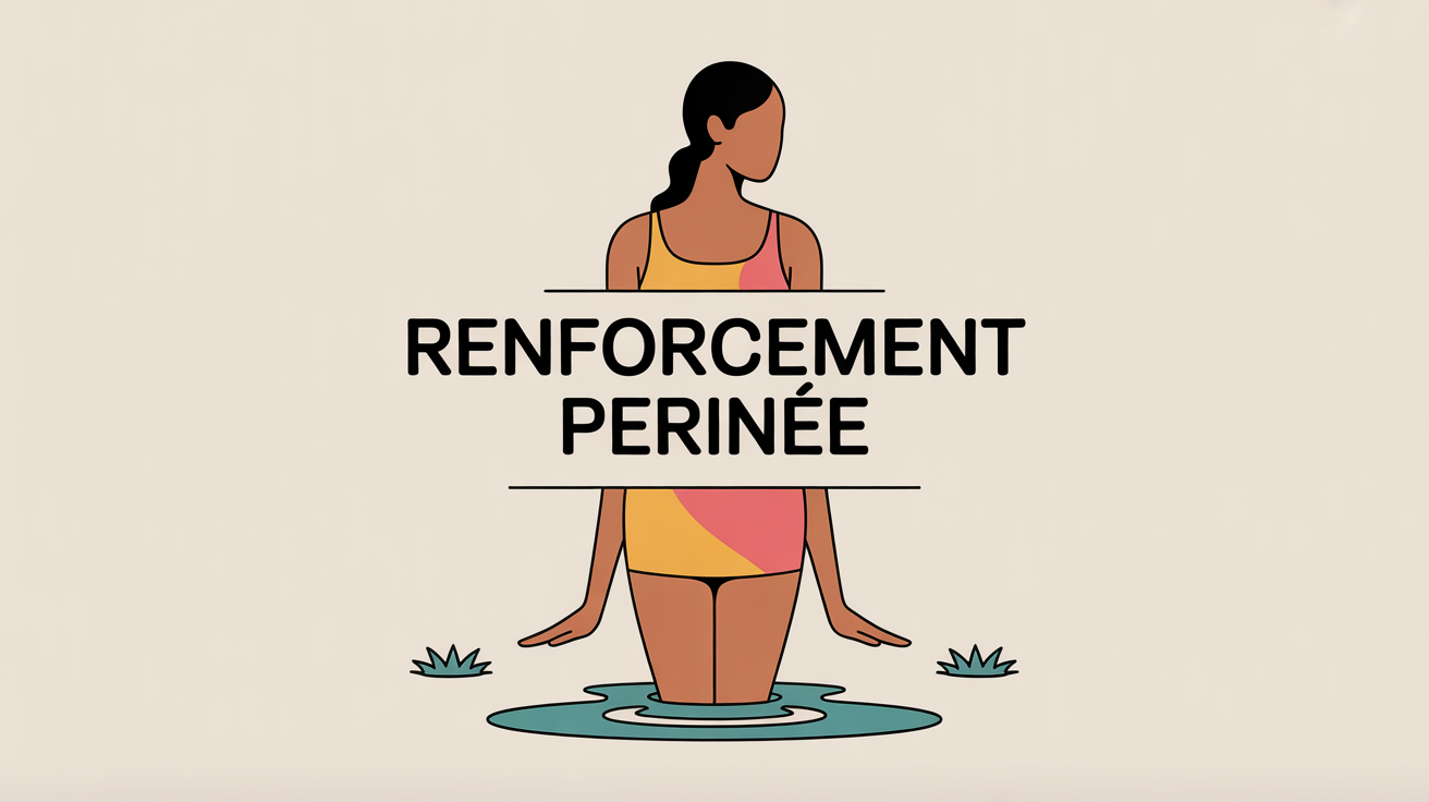 illustration stylisee femme renforcement perinee hamac sous bassin